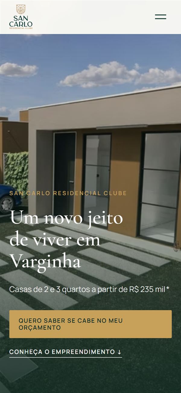 Site San Carlo Residencial Clube no celular